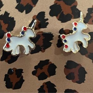 Little Girls/Toddler Unicorn 🦄 Post Stud Earrings w gold tone Back Small NWOT